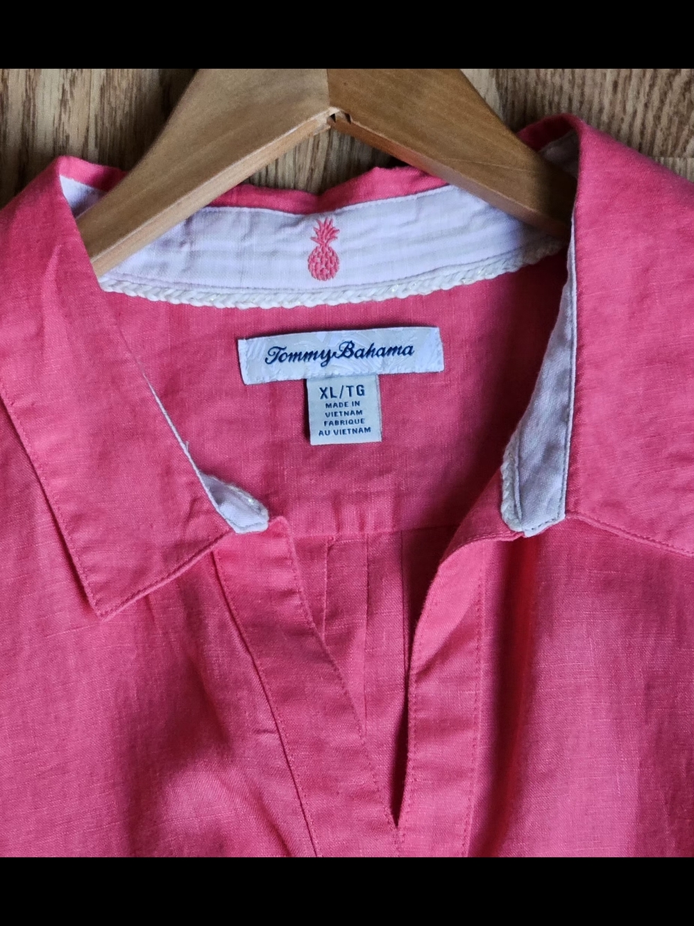 Tommy Bahama Coral Pink 100% Linen Button-Front Shirt - Picture 3 of 11